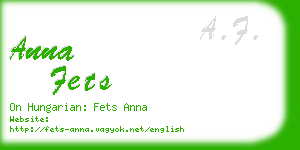 anna fets business card